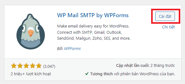 cài đặt plugin wp mail smtp