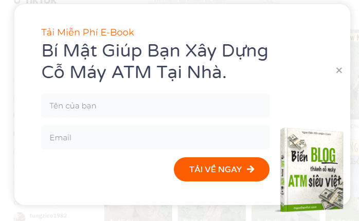 popup thu thập email